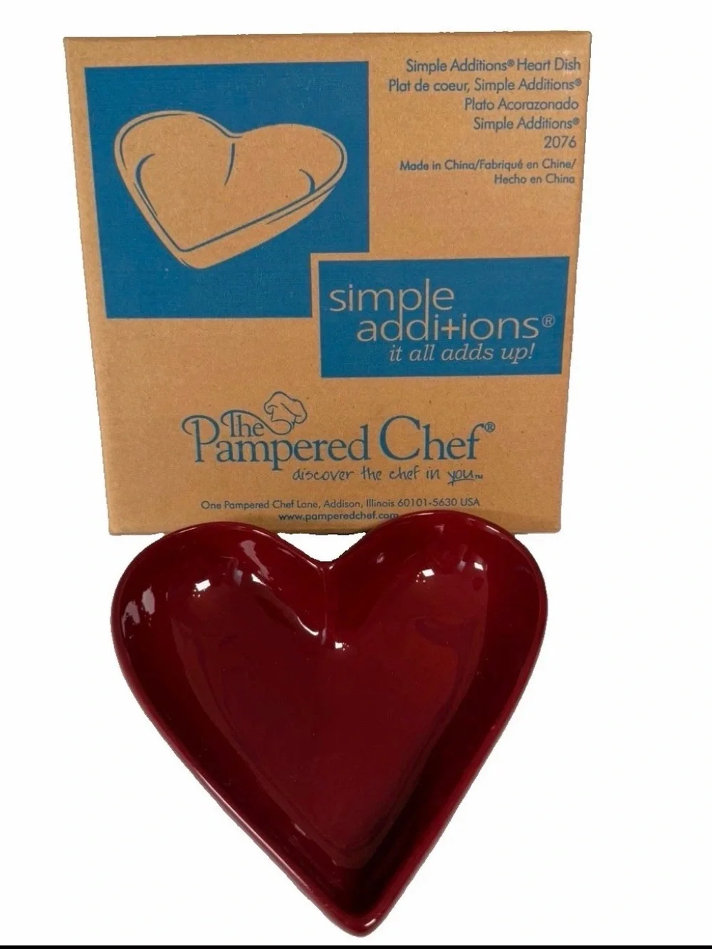 Pampered Chef Red Heart Serving Dish